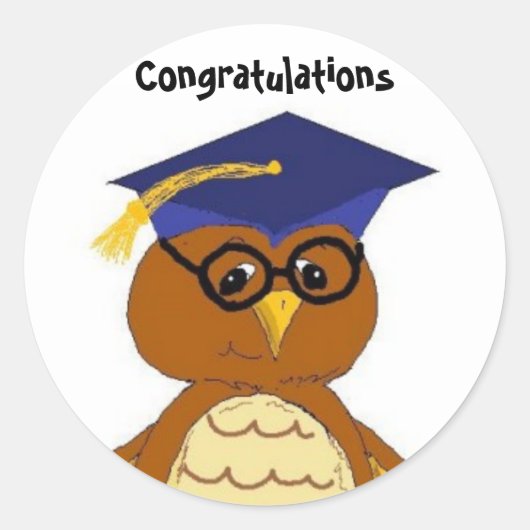Gefeliciteerd Afgestudeerde Ronde Sticker (Voorkant)