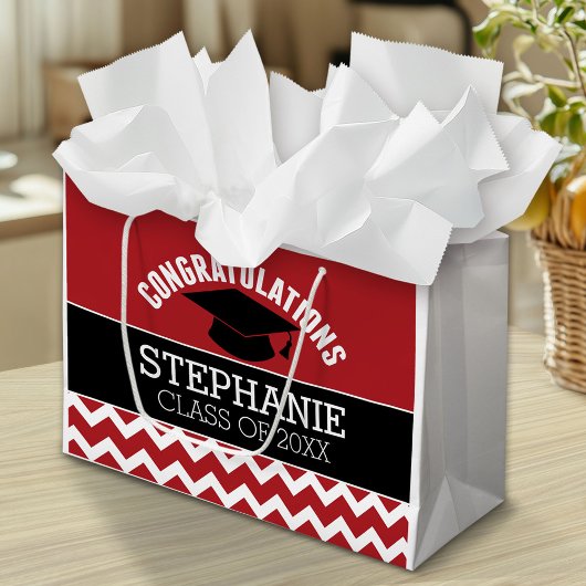 Gefeliciteerd Afgestudeerde - Rood Zwart Afstudere Groot Cadeauzakje