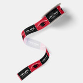 Gefeliciteerd Afgestudeerde - Rood Zwarte Afstudee Satijnen Lint (Achterkant)