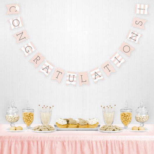 Gefeliciteerd Afgestudeerde Roze Feest Vlaggetjes