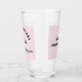 Gefeliciteerd Afgestudeerde Roze Streep 16oz Glas (Links)