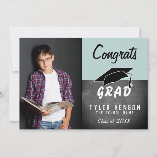 Gefeliciteerd Afgestudeerde Schoolbord Foto Afstud (Voorkant)