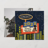 Gefeliciteerd Afgestudeerde Stadssilhouet Foto Bil Aankondiging (Voorkant / Achterkant)