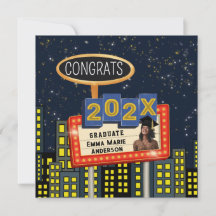 Gefeliciteerd Afgestudeerde Stadssilhouet Reclameb