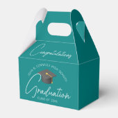 Gefeliciteerd Afgestudeerde Turquoise Afstudeerfee Bedankdoosjes (Voorkant Zijde)