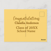 Gefeliciteerd afgestudeerde voeg schoolnaam toe ee briefkaart (Achterkant)