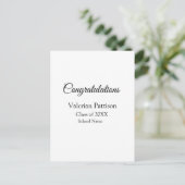 Gefeliciteerd afgestudeerde voeg schoolnaam toe ee briefkaart (Staand voorkant)