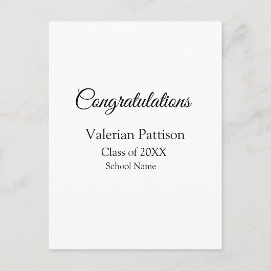Gefeliciteerd afgestudeerde voeg schoolnaam toe ee briefkaart (Voorkant)