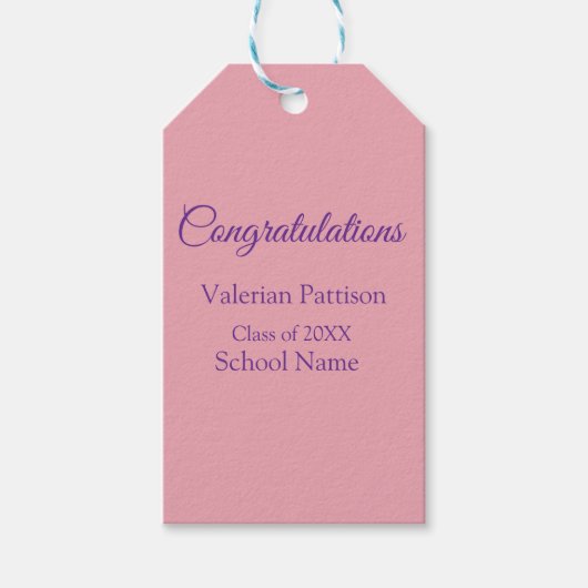Gefeliciteerd afgestudeerde voeg schoolnaam toe ee cadeaulabel (Voorkant)