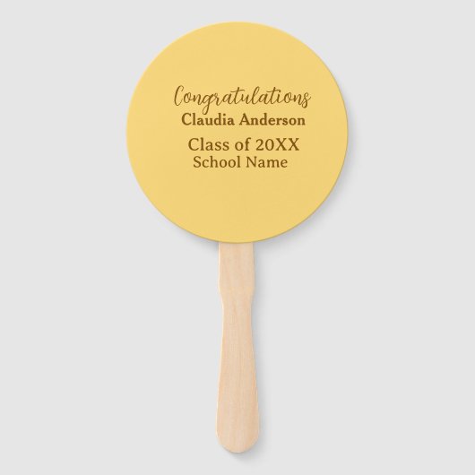 Gefeliciteerd afgestudeerde voeg schoolnaam toe ee handwaaier (Voorkant)