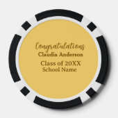 Gefeliciteerd afgestudeerde voeg schoolnaam toe ee poker chips (Achterkant)