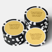 Gefeliciteerd afgestudeerde voeg schoolnaam toe ee poker chips (Opstapeling)