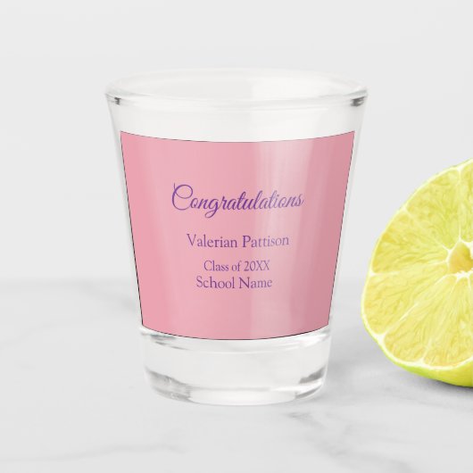 Gefeliciteerd afgestudeerde voeg schoolnaam toe ee shot glas (Voorkant)