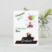  Gefeliciteerd Afgestudeerde, Wijn en Ballon Groet (Staand voorkant)