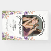 Gefeliciteerd Afgestudeerde Wilde Bloemen Boog Fot Spandoek (Horizontaal)