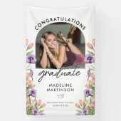 Gefeliciteerd Afgestudeerde Wilde Bloemen Boog Fot Spandoek (Verticaal)