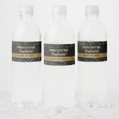 Gefeliciteerd Afgestudeerden Black Gold-labels Waterfles Etiket (Flessen)