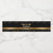 Gefeliciteerd Afgestudeerden Black Gold-labels Waterfles Etiket (Enkel label)