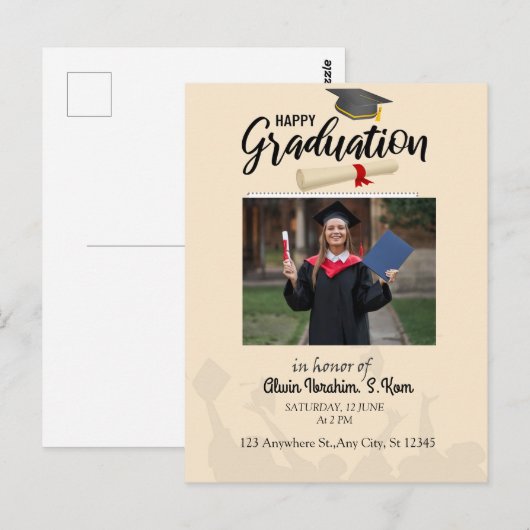 Gefeliciteerd afgestudeerden briefkaart (Voorkant / Achterkant)