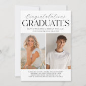 Gefeliciteerd Afgestudeerden Dubbel Afstudeerfeest Kaart (Voorkant)