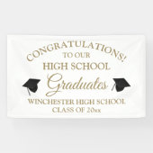 Gefeliciteerd afgestudeerden gouden aangepaste afs spandoek (Horizontaal)