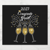 Gefeliciteerd afgestudeerden Mousserende wijnglaze Sparkling Wijnetiket (Enkel label)