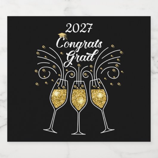 Gefeliciteerd afgestudeerden Mousserende wijnglaze Sparkling Wijnetiket (Enkel label)