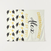 Gefeliciteerd Afgestudeerden Naam aanpassen   Wandkleed (Voorkant (horizontaal))