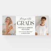 Gefeliciteerd afgestudeerden Twee afgestudeerden F Spandoek (Horizontaal)