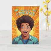 Gefeliciteerd Afro-Amerikaanse tiener Kaart (Gele Bloem)