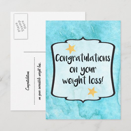 Gefeliciteerd Afslanken Club Weight Loss Succes Briefkaart (Voorkant / Achterkant)