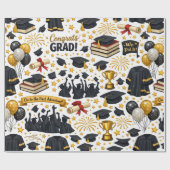 Gefeliciteerd Afstudeer Cadeaupapier (Vlak)