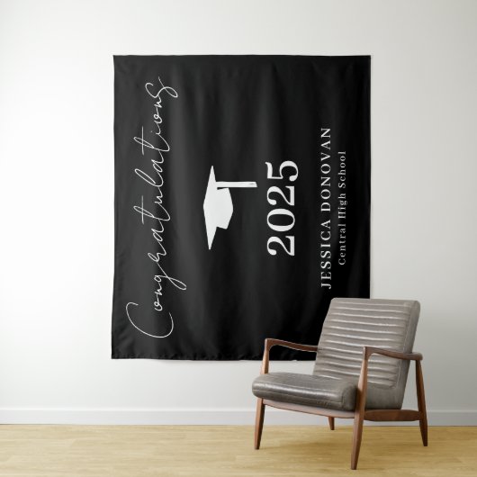 Gefeliciteerd Afstudeer Foto booth Wandkleed (In situ)