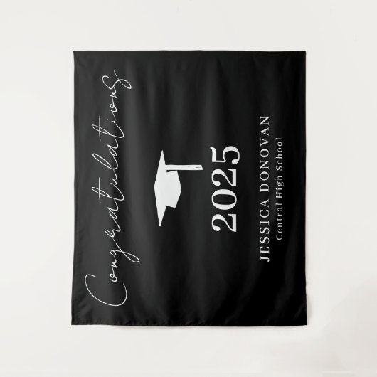 Gefeliciteerd Afstudeer Foto booth Wandkleed (Voorkant)