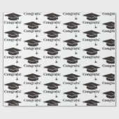 Gefeliciteerd! Afstudeer Hoed Cadeaupapier (Vlak)