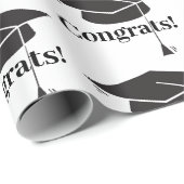 Gefeliciteerd! Afstudeer Hoed Cadeaupapier (Rol Hoek)