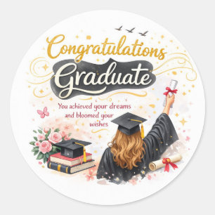 Gefeliciteerd Afstudeer sticker cadeau idee