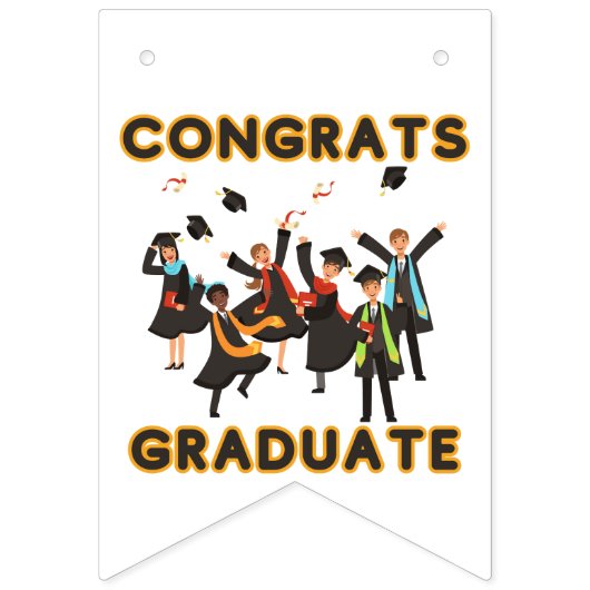 Gefeliciteerd Afstudeer Wimpel Banner (Eerste vlag)