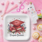 Gefeliciteerd, afstudeercap en diploma Afstuderen Papieren Bordje (Feest)