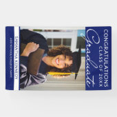 Gefeliciteerd Afstudeerder 1 Foto Blauw Verticaal  Spandoek (Horizontaal)