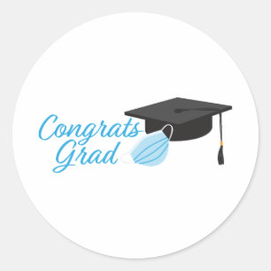 Gefeliciteerd Afstudeerder 2020, Graduation cap en Ronde Sticker