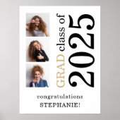 Gefeliciteerd Afstudeerder 2024 Afstuderen Naam 3  Poster (Voorkant)