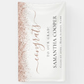 Gefeliciteerd Afstudeerder 2024 Roos Gold Glitter  Spandoek (Verticaal)