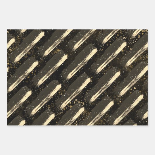 Gefeliciteerd Afstudeerder 2024 Zwart en Gouden Ve Inpakpapier Vel (Voorkant 3)