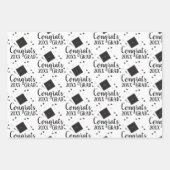 Gefeliciteerd Afstudeerder 2024 Zwart en Zilver Wr Inpakpapier Vel (Voorkant)