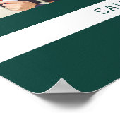 Gefeliciteerd Afstudeerder 2025 Groen en Wit Foto Poster (Hoek)