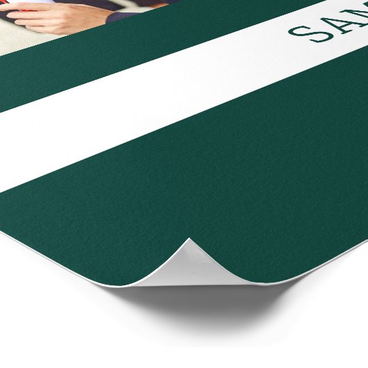 Gefeliciteerd Afstudeerder 2025 Groen en Wit Foto Poster (Hoek)