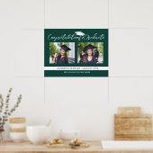 Gefeliciteerd Afstudeerder 2025 Groen en Wit Foto Poster (Keuken)