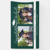 Gefeliciteerd Afstudeerder 2025 Groen en Wit Foto Spandoek (Verticaal)