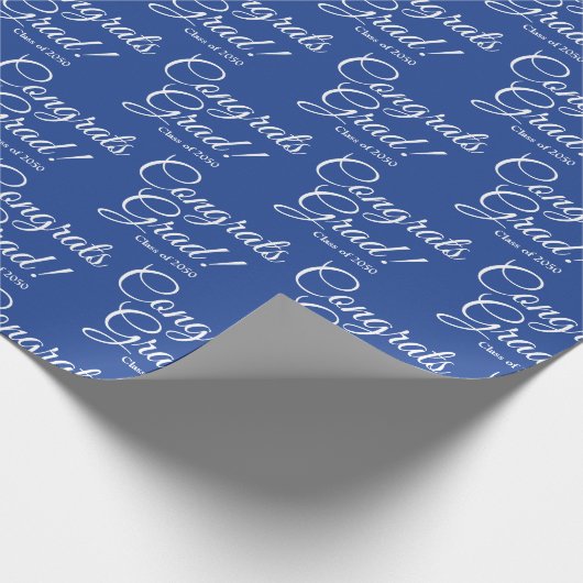 Gefeliciteerd afstudeerder aangepaste klasse jaar  cadeaupapier (Hoek)